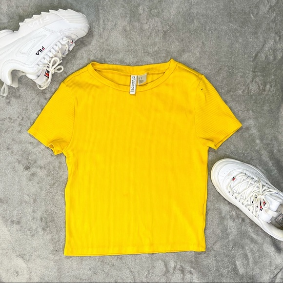 H&M Yellow Ribbed Tee - Picture 1 of 4
